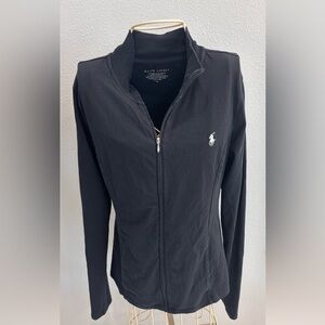 Ralph Lauren Black Women's Lightweight Zipper Sweatshirt Size M in Black